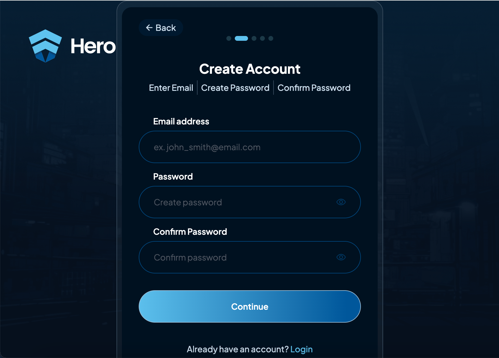 Create account Form